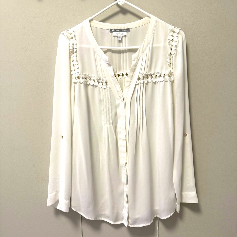 Daniel Rainn White Embellished Blouse
